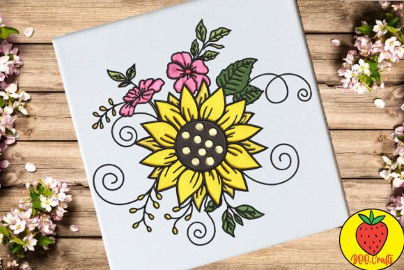 Reviewing Beautiful Sunflowers and Leaves for Apparel